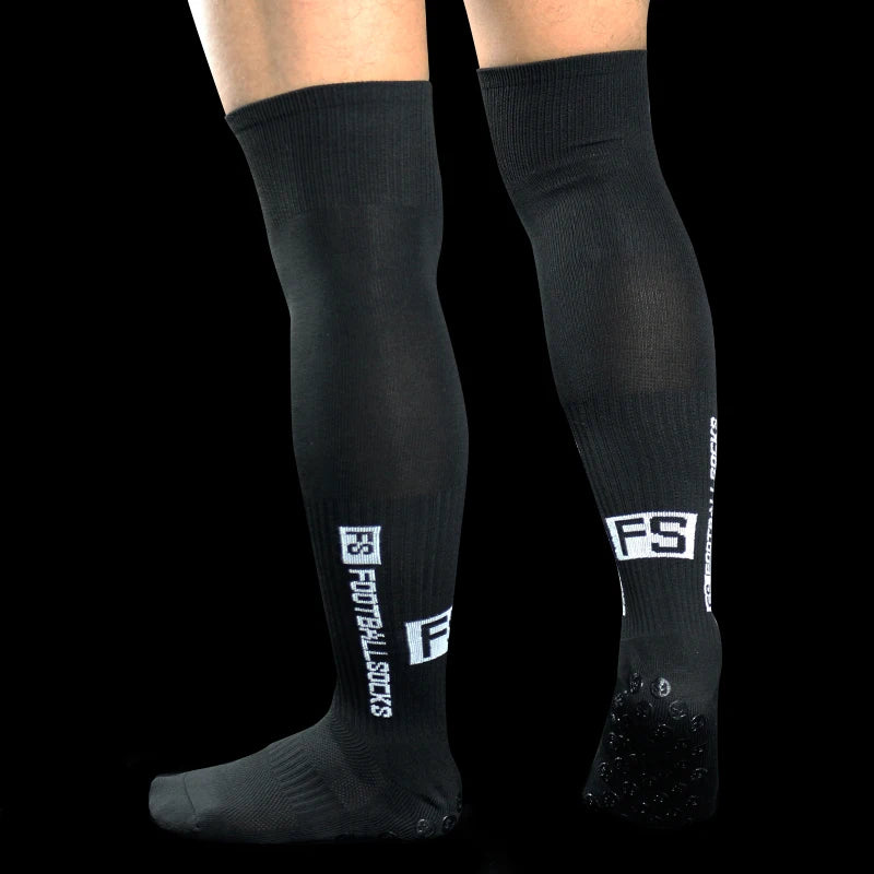 New Long FS Football Socks Men Women Sports Round Silicone Non-Slip Grip Football Socks