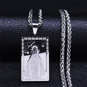 Médaille catholique Vierge Marie Notre-Dame de Guadalupe Collier pendentif Unisexe Gold Color Inoxydless Steel