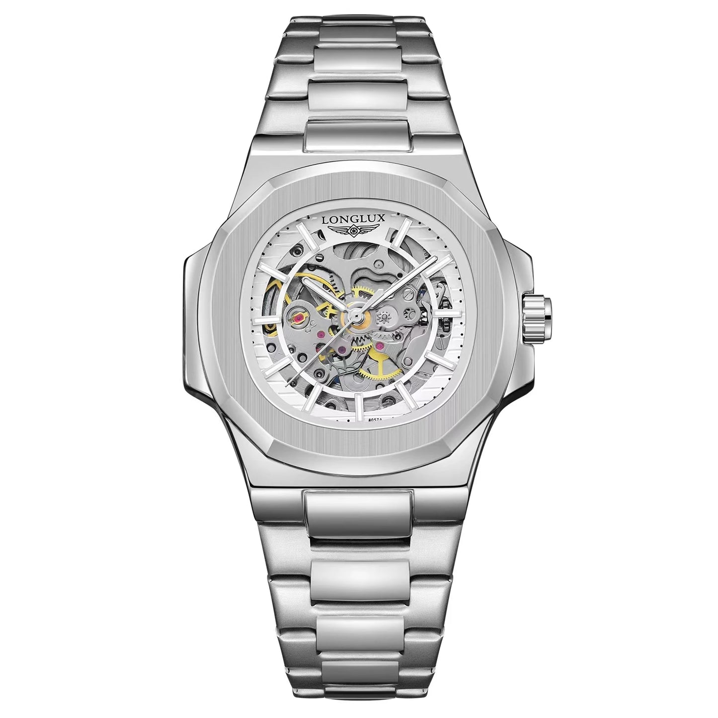 MIAMI DESIGN -LONGLUX™ Herre automatisk mekanisk ur luksus ure vandtæt skelet ur i rustfrit stål