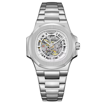 MIAMI DESIGN -LONGLUX™ Herre automatisk mekanisk ur luksus ure vandtæt skelet ur i rustfrit stål