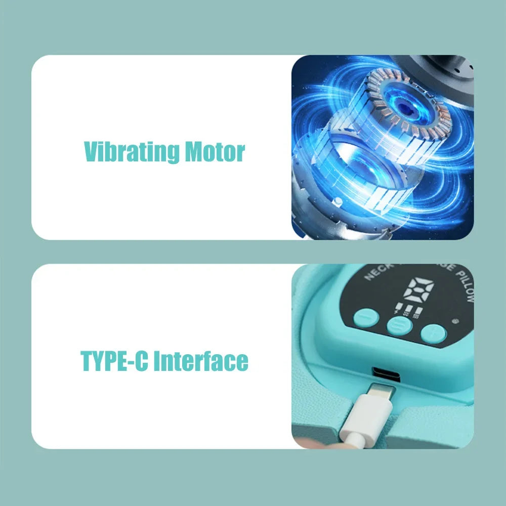 Oplaadbaar draagbaar nekmassagekussen 3-in-1 Shiatsu nek & Rugmassageapparaat met afstandsbediening, vibratie/diepe weefselmassage