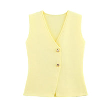 Women’s Knitted Skirt Set – V-neck Sleeveless Slim Vest & Patchwork Loose Skirt | Casual & High Street Fashion