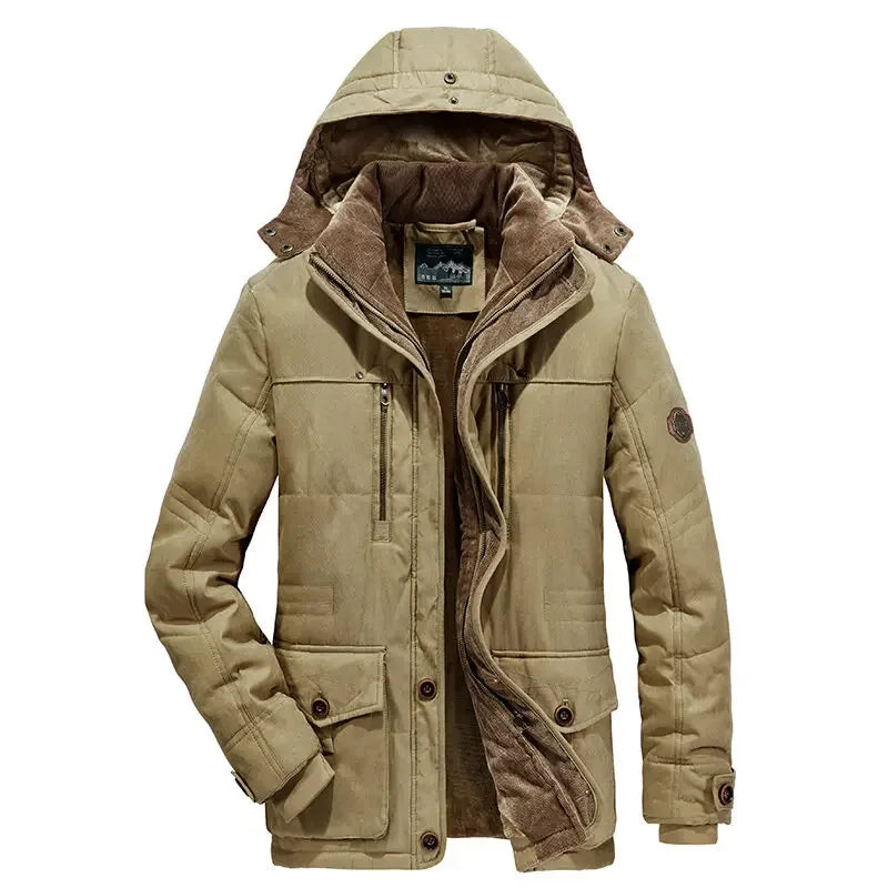 Waterproof Fleece Hooded Men Outdoor Jacket - Inclusive sizes — up to 6XL