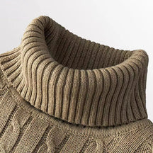 Suéter de cuello de tortuga de lana para hombres - casual y cálido