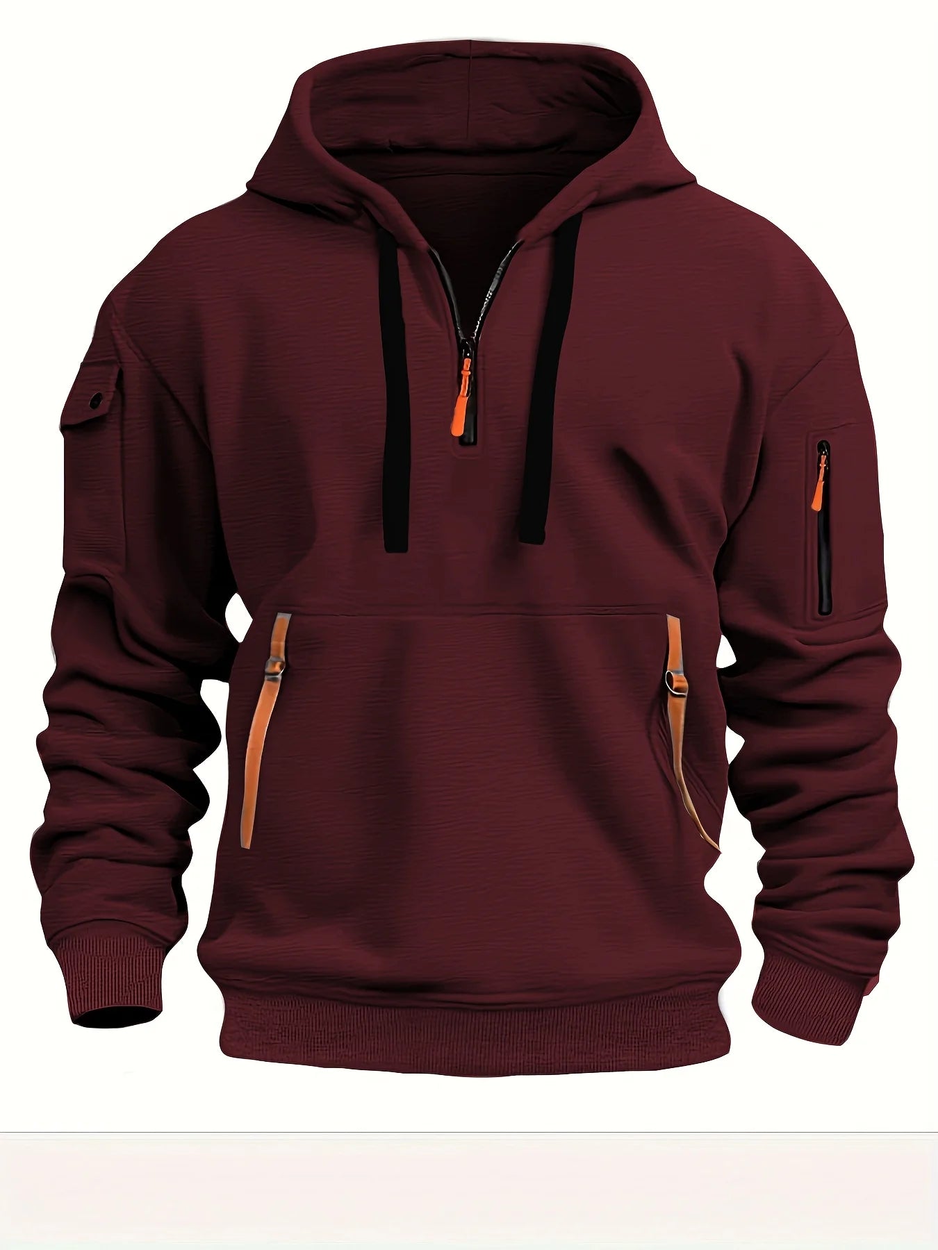 Caperos de moda casual para hombres-sudadera de pulverización de medio zip para primavera y otoño | Chaqueta de estilo de fitness y calles
