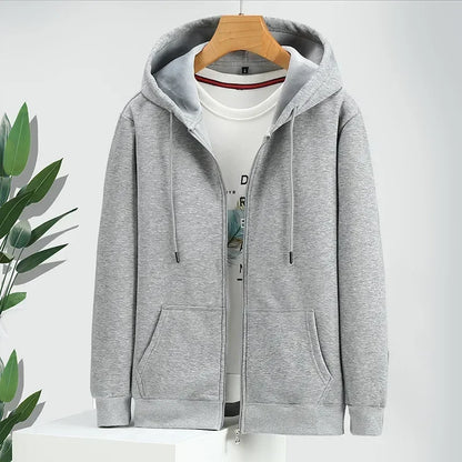 M–12XL - Felpa con cappuccio da uomo di grandi dimensioni - Zip, foderata in pile, cotone, vestibilità casual
