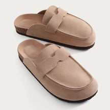 Nieuwe mannen suède klompen slippers zachte dames muilezels zomer kurk klompen slippers buitenstrand sandalen mode niet -slip thuisschoenen