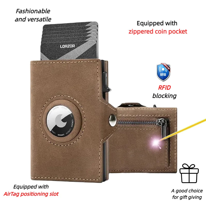 Unisex portemonnee met muntzakje AirTag positioneringskaartclip RFID antidiefstal