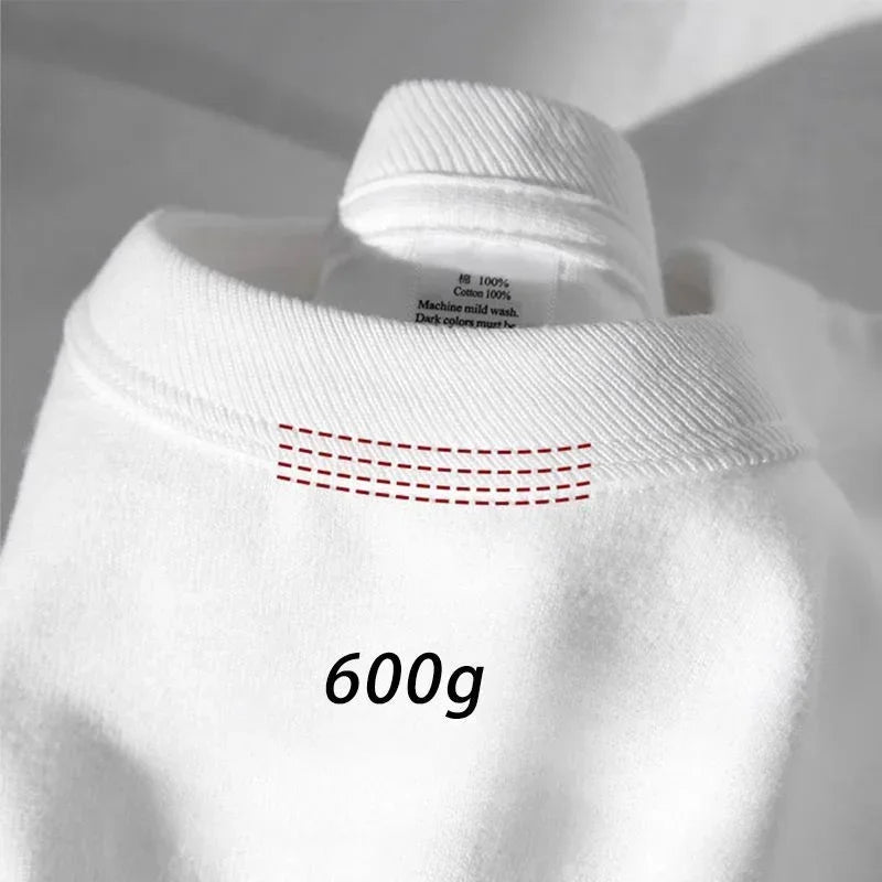 T-shirt -600g T-shirt à manches courtes et à manches courtes de coton lourd