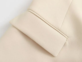 Women’s Elegant Strapless Pant Suit – Buttoned Top & Side Slit Trousers Fashion Set