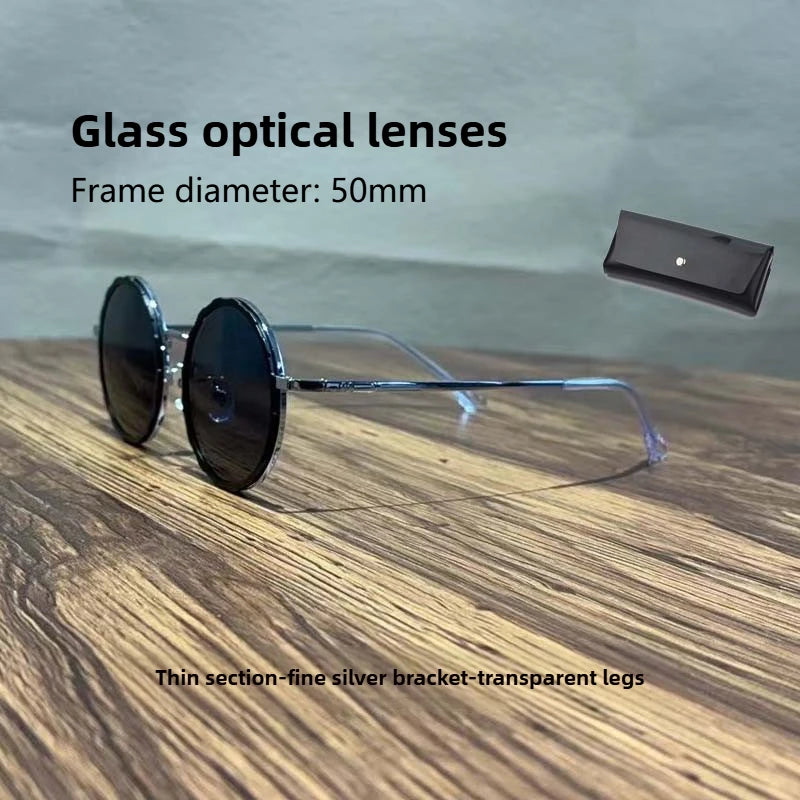 Sunglasses - Manual Dimming Sunglasses Vintage Steampunk Round Rotatable Adjustment Glasses Mountaineering Fishing Polarized Lenses