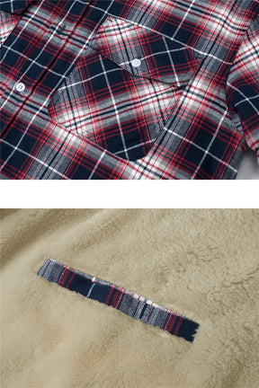 MIAMI TAC - Men’s Fleece Lined Flannel Jacket – Plaid Cotton Winter Coat