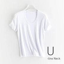 T-shirt en soie et en coton mercerisé - Expérience de douceur soyeuse et de style sophistiqué - disponible en V et cou rond