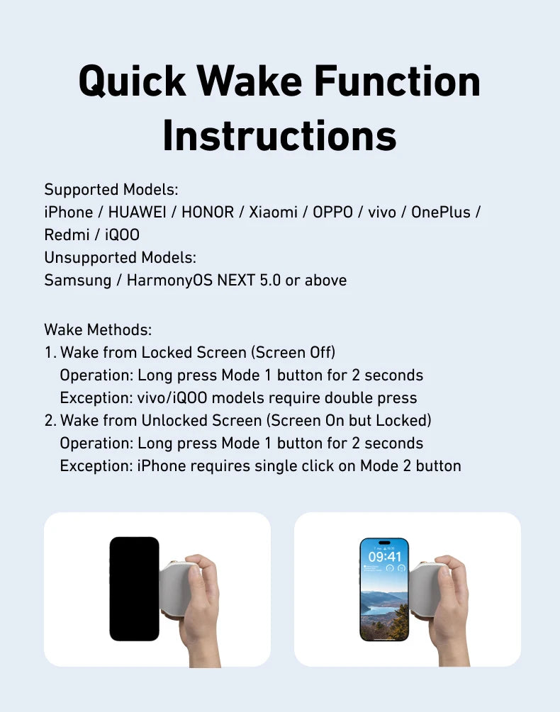 TELESIN ™ Phone Camera Shoot Hand Grip - Magnétique Portez avec télécommande pour iPhone et Android