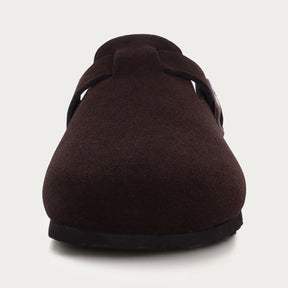 Genuine Suede Clogs – Unisex Comfort with Arch Support & Cork Footbed