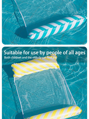 Chaise de salon gonflable à rayures pliables, adaptée aux fêtes de piscine et lits flottants de loisirs de plage avec dossier net