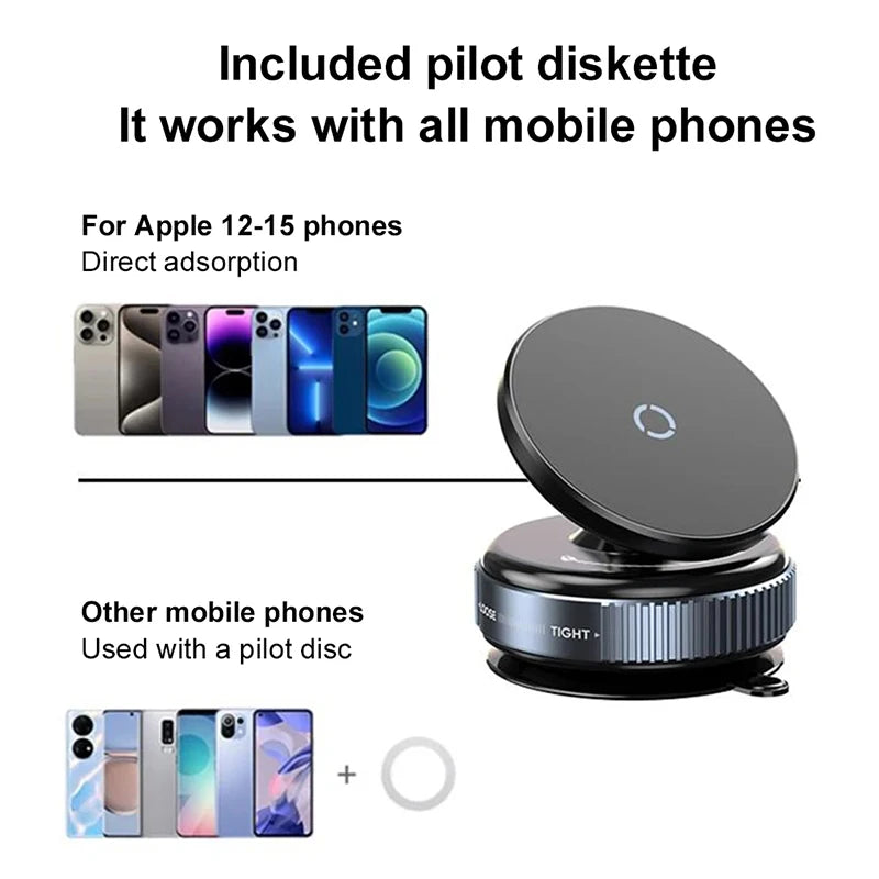 Forte supporto magnetico per telefono per auto Design pieghevole Supporto per aspirapolvere regolabile a 360° per auto/scrivania/bagno/universale