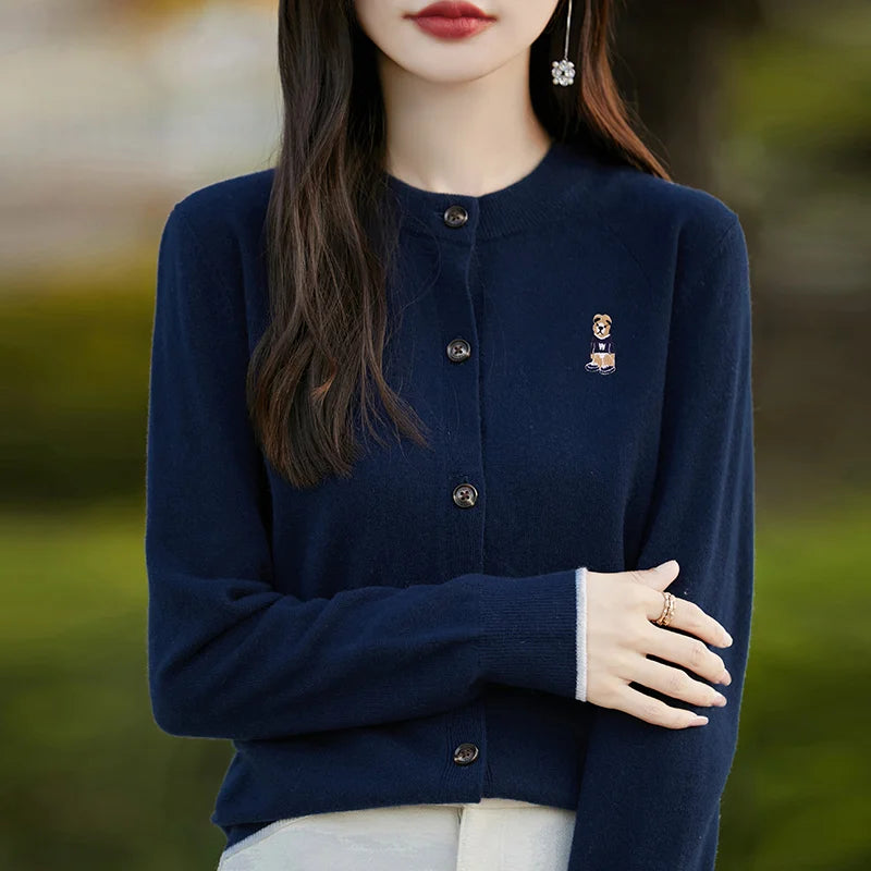 Cardigan elegante de manga comprida – atemporal, confortável & Elegante para o outono
