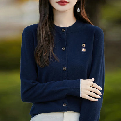 Cardigan elegante de manga comprida – atemporal, confortável & Elegante para o outono