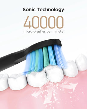 Sonic Electric Toothbrush – USB Rechargeable, Waterproof, with 8 Brush Heads & Travel Case - 100% original product