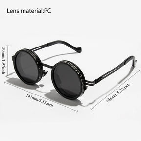 Sunglasses - Manual Dimming Sunglasses Vintage Steampunk Round Rotatable Adjustment Glasses Mountaineering Fishing Polarized Lenses
