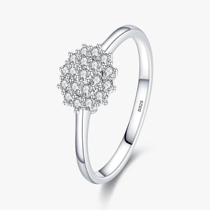 925 prata esterlina clássico espumante simples cz anel de dedo platinado jóias de casamento para presente feminino