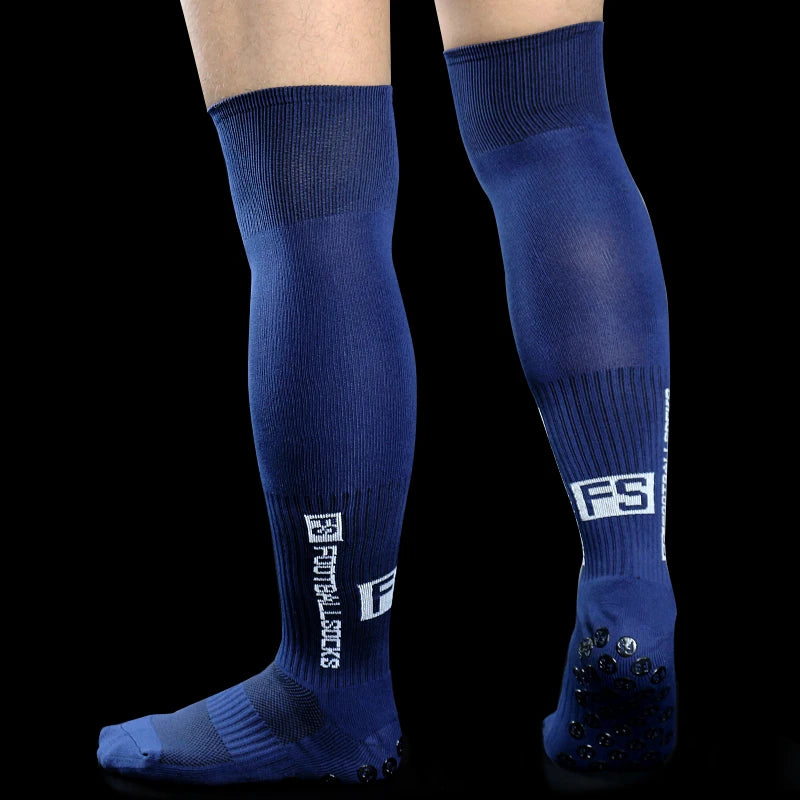 New Long FS Football Socks Men Women Sports Round Silicone Non-Slip Grip Football Socks
