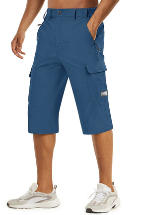 MIAMI TAC -Summer Quick Dry 3/4 Capri Pants Men's Casual Multi-Pockets Lightweight