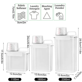 1100/1800/2300 ml de buanderie rechargeable ou distributeur de distributeur de distributeur réservoir vide pour conteneur de rangement avec étiquettes
