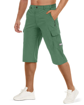 MIAMI TAC -Summer Quick Dry 3/4 Capri Pants Men's Casual Multi-Pockets Lightweight
