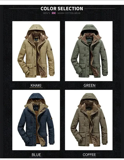 Waterproof Fleece Hooded Men Outdoor Jacket - Inclusive sizes — up to 6XL