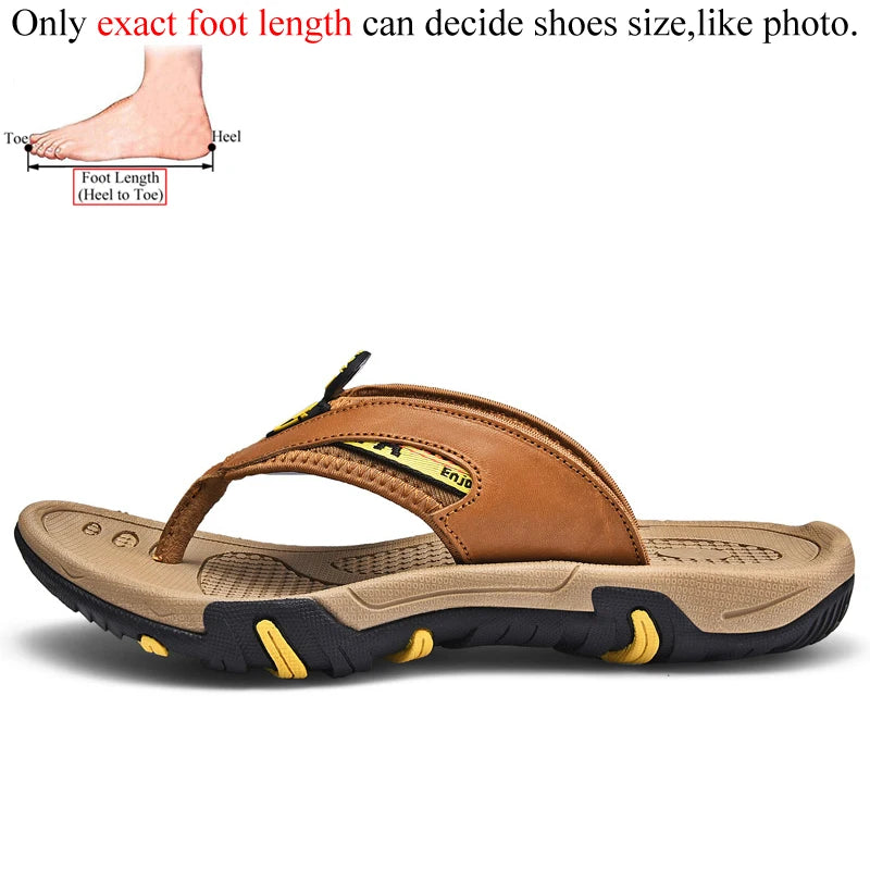 Sommermänner Flip Flops echte Lederschuppen im Freien Flip Flop