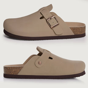 Genuine Suede Clogs – Unisex Comfort with Arch Support & Cork Footbed
