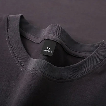 Camiseta -600g Camiseta masculina de manga curta grossa de algodão puro resistente - alta qualidade