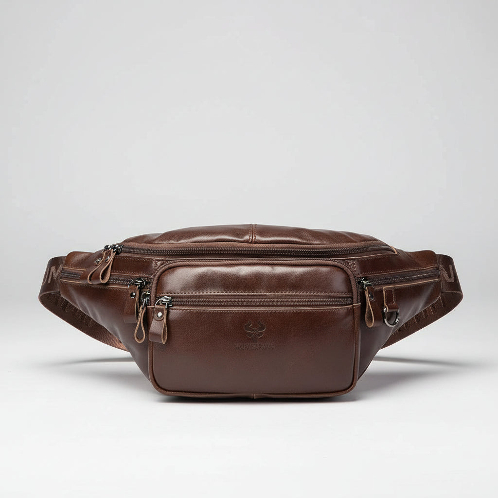 Midjeväska i äkta läder Casual Crossbody