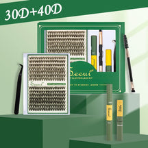 Iseen DIY segmentée fausses de cils ensemble de cils de grande capacité livre de cils en cluster avec de la colle, retirer la colle, twezeer, pinceau