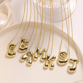 Golden & Silver Color Stainless Steel Initial Necklace