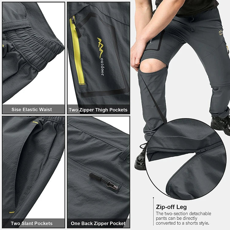 Pantalones tácticos de senderismo para hombre: impermeables y de secado rápido & Protección UV
