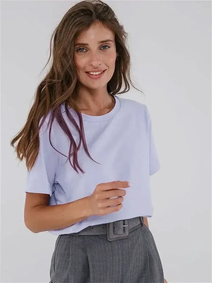Dames T-shirt 100% katoen Basis Modieuze tops Overhemden 230g/㎡