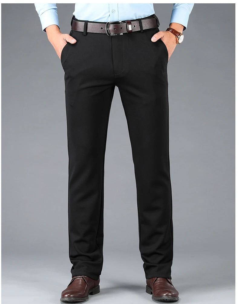 Calça masculina casual de negócios – secagem rápida, elástica & ajuste elegante