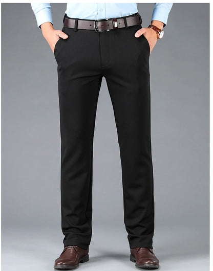 Calça masculina casual de negócios – secagem rápida, elástica & ajuste elegante