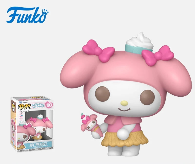 Genuine Edition FUNKO POP™ HelloKitty, My Melody, Kuromi Anime Action Desktop Ornament  Collectible Model