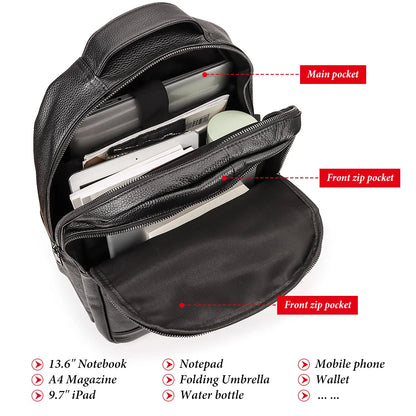 Genuine Leather Unisex Backpack – Elegance Meets Everyday Function