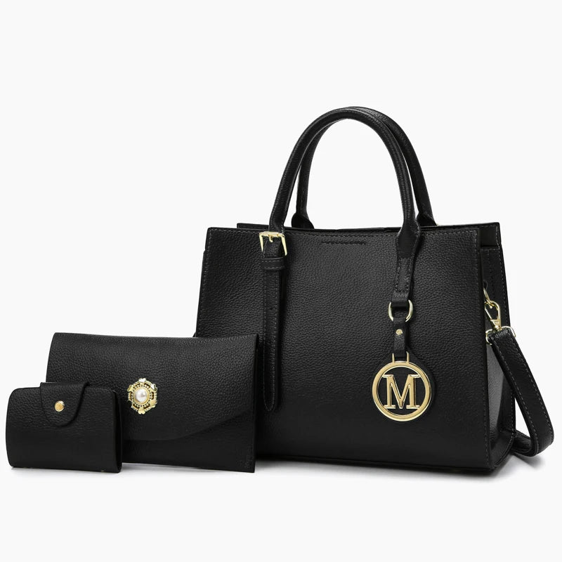 Trote set vintage a 3 pezzi o single-eleganti borse in pelle PU per donne