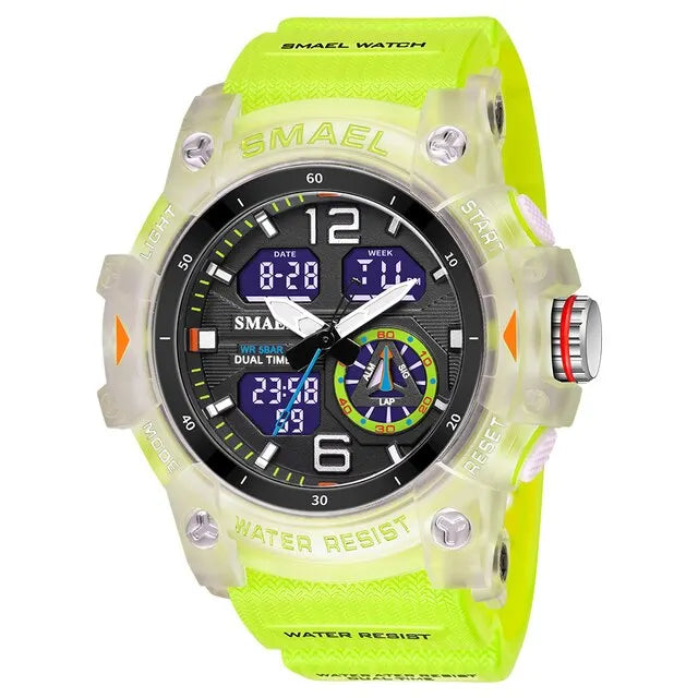 Miami Men's Sports Watch - étanche, alarme, chronomètre, rétroéclairage LED et affichage à double temps