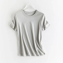 T-shirt en soie et en coton mercerisé - Expérience de douceur soyeuse et de style sophistiqué - disponible en V et cou rond