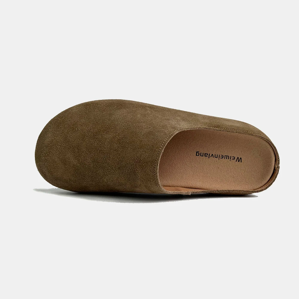 Couro de vaca natural confortável toslippersp qualidade marca clássico chinelo feminino