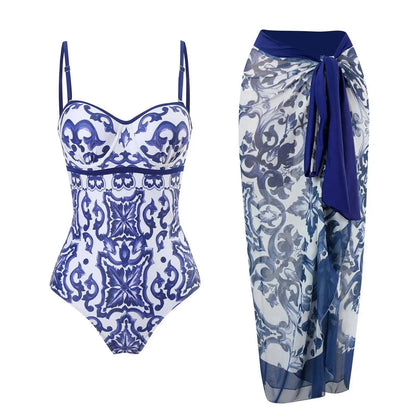 Novo conjunto de biquíni push up – estampa floral, babados, trajes de banho brasileiros com tiras