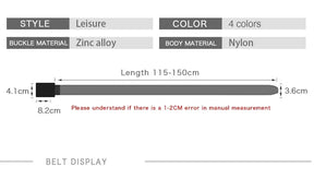 Sports Elastic Tactical Belt – Automatic Metal Buckle, Stretch Nylon Military Unisex Belt (115–150CM)