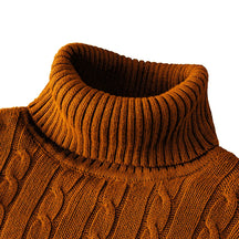 Suéter de cuello de tortuga de lana para hombres - casual y cálido